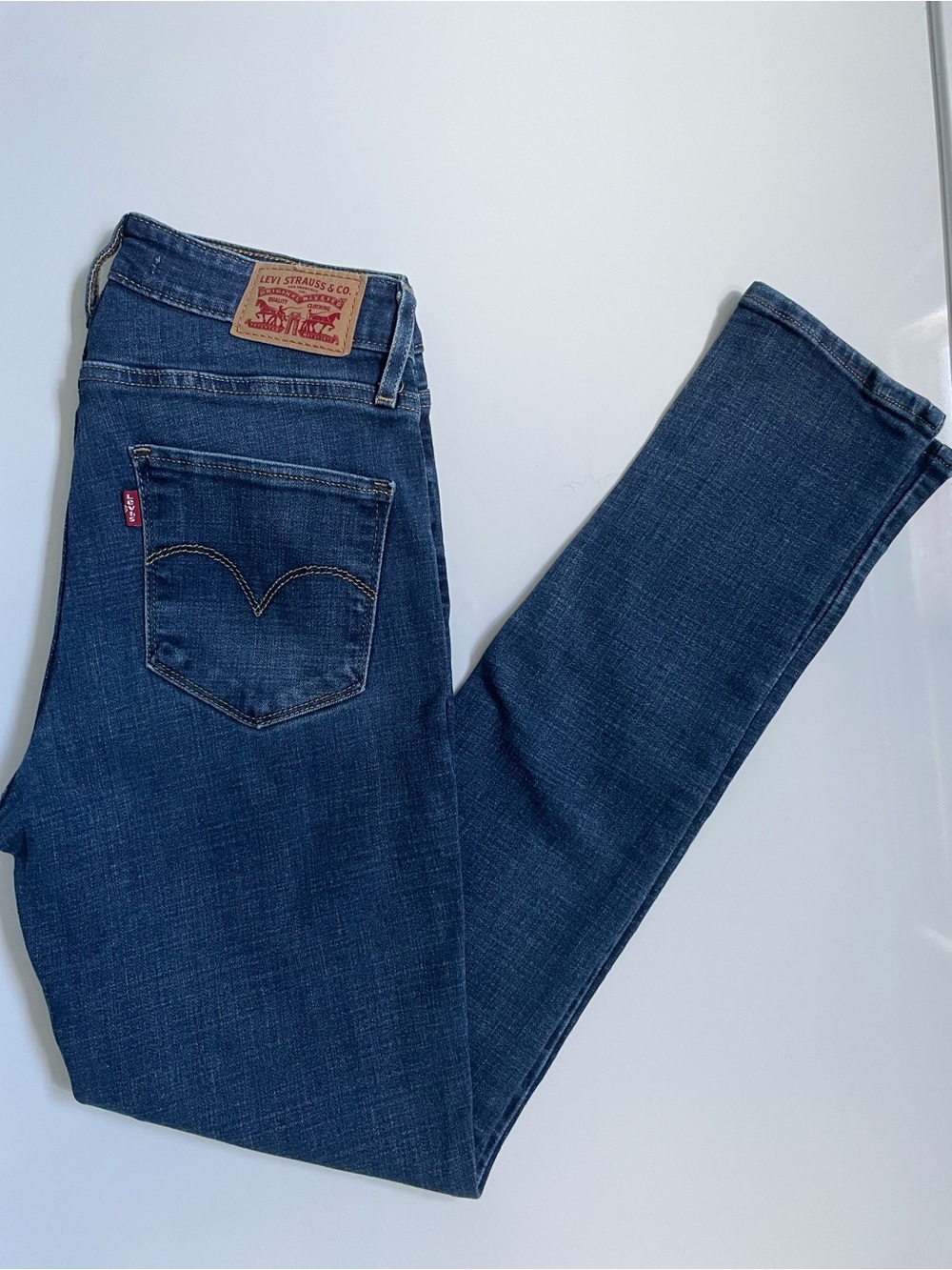 Levi's 721 HR Skinny Jeans - Dark Blue Denim